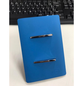 Conjunto Interruptor Duplo Simples 4x2 - Novara Especiais Azul Fosco